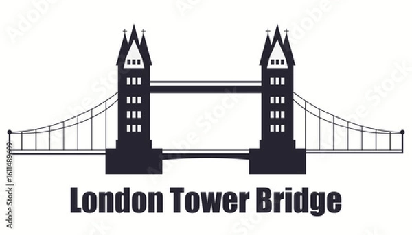 Obraz London tower bridge silhouette,bridge clip art, vector