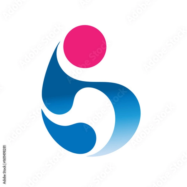 Fototapeta An abstract water droplet and circle with vibrant colors, representing fluidity, vitality, and creativity