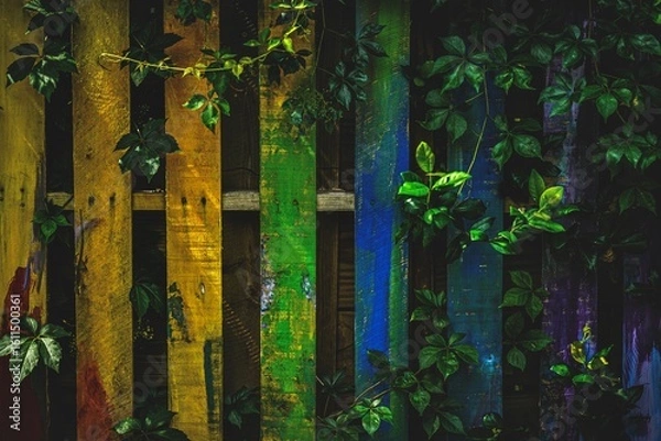 Obraz Rainbow garden pallet