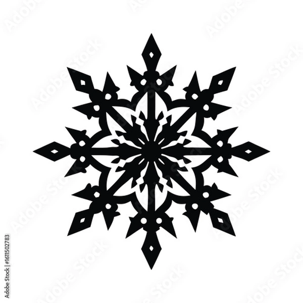 Obraz Abstract winter celebration design with delicate crystal snowflakes , perfect for christmas decoration.