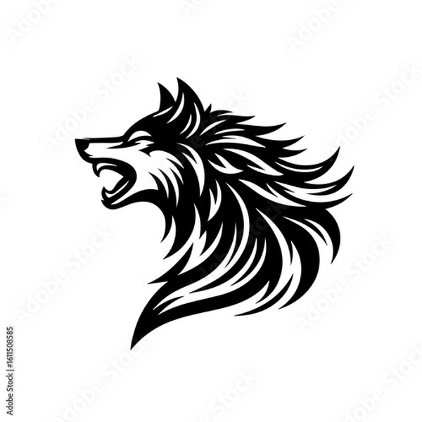 Fototapeta wolf tribal tattoo