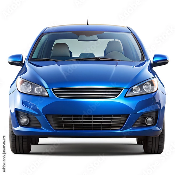 Obraz Blue car front view