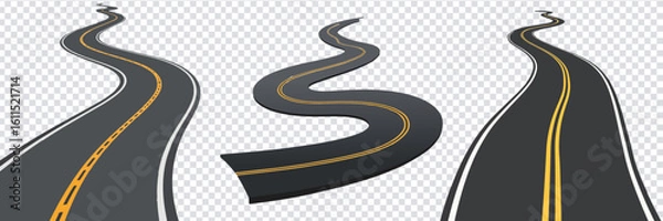 Fototapeta Winding Roads Perspective View