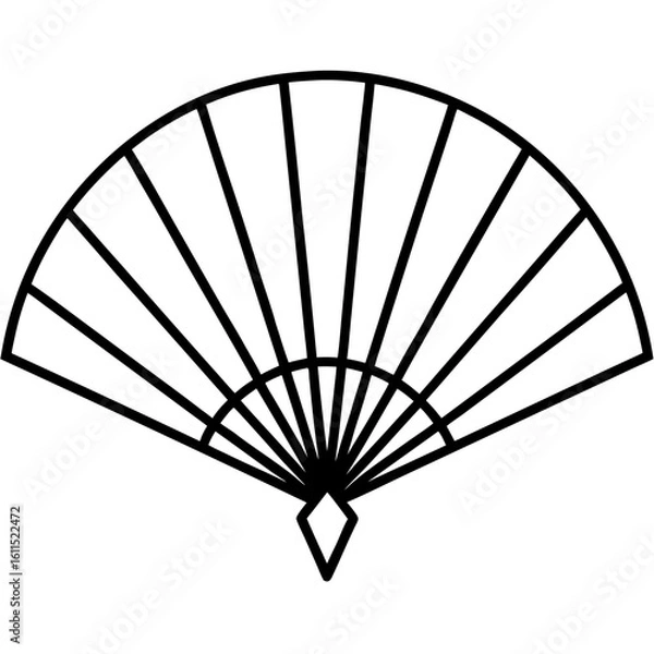 Fototapeta Traditional Chinese Fan vector perfect for festive projects. High-quality AI design for print, web, and digital use.
