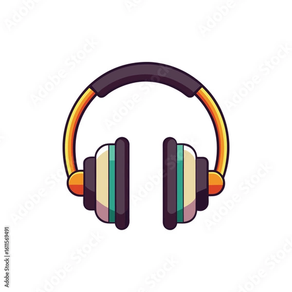 Obraz studio headphone icon a detailed over ear headse