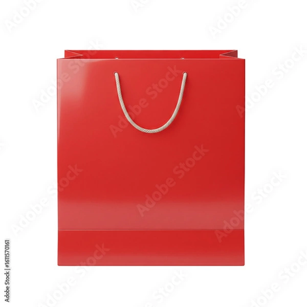 Obraz Red paper shopping bag mockup template