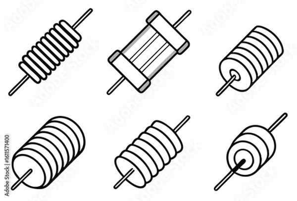 Fototapeta inductors line art abstract technical pattern
