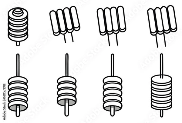 Fototapeta inductors line art unique engineering sketch