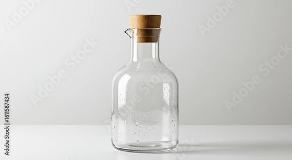 Obraz Clear Carafe with Wooden Stopper
