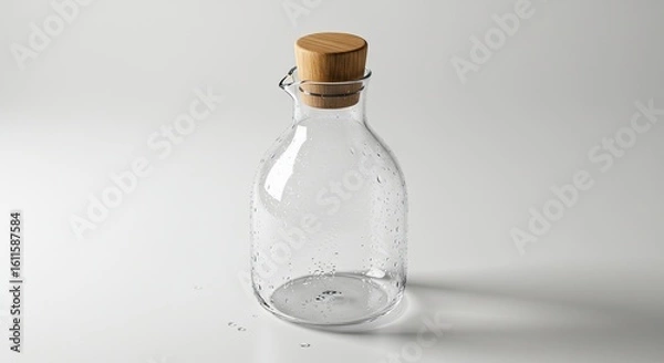 Obraz Glass Carafe with Wooden Stopper