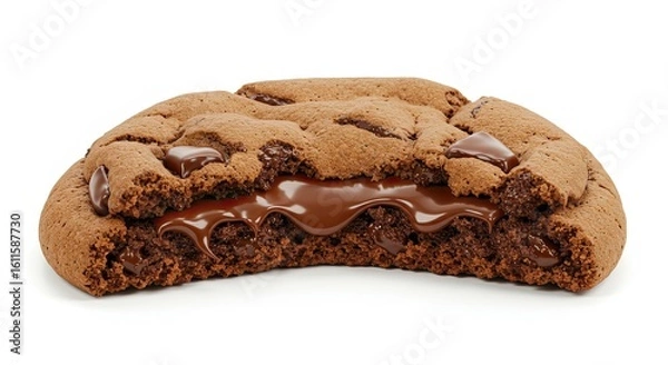 Obraz Cut Chocolate Cookie with Molten Filling