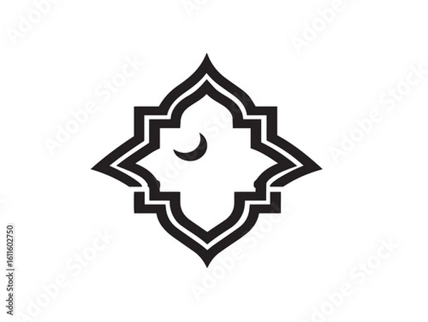Fototapeta Beautiful Eid festive icon in minimalist style