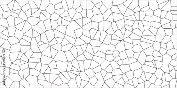 Fototapeta A Complex Digital Fractal Pattern and Interwoven Algorithmic Details. Black & white broken quartz stained glass & seamless pattern vintage background. Retro White Camouflage Seamless Vector Pattern wi