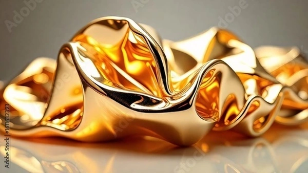 Obraz A folded gold metallic plate