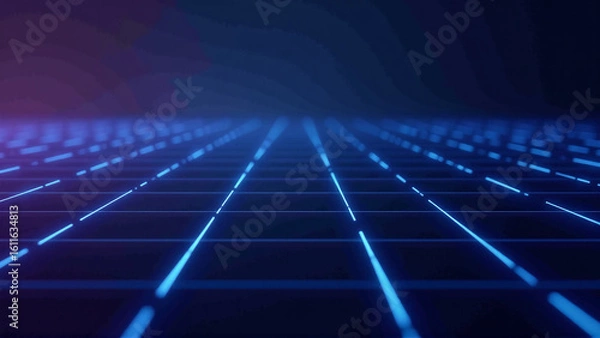 Obraz Digital grid background in gradient blue