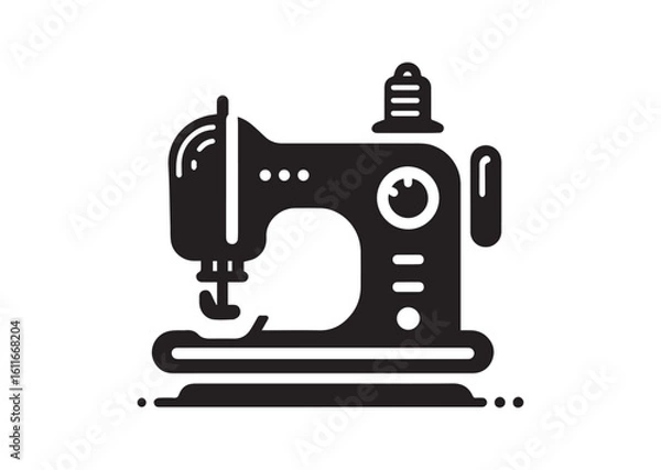 Fototapeta Sewing machine silhouette vector illustration
