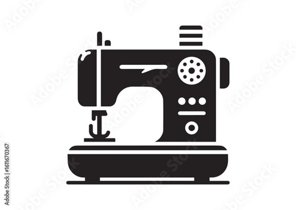Fototapeta Sewing machine silhouette vector illustration