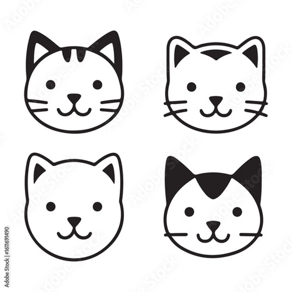 Obraz Cat Faces Icon Set
