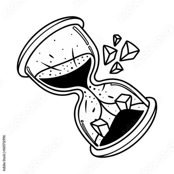 Fototapeta Brokenhourglasstimeconcepttattoodesign – Modern Vector Design – Logo Design – Icon Set – Minimal Artwork.svg