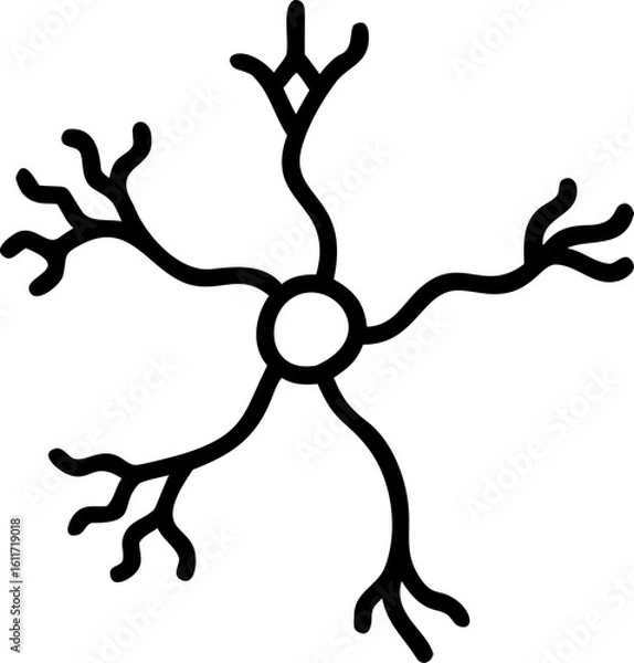 Fototapeta neuron vector icon on white or transparent background. brain Stroke icon collections. Editable Stroke icon collection Outline icon.