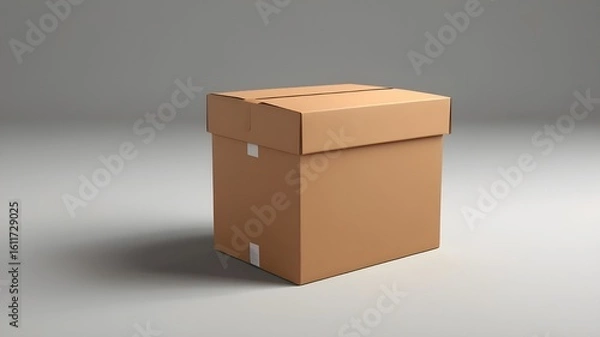 Obraz Plain corrugated box suitable for storage delivery or retail product transportation presentation