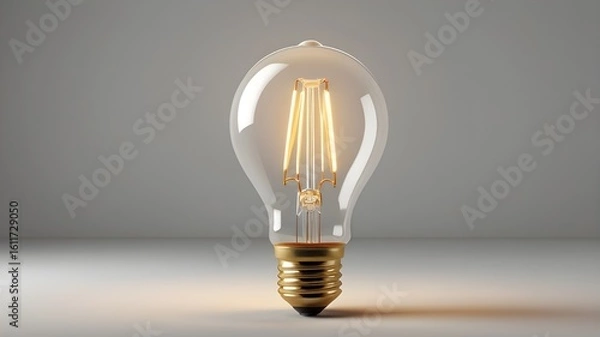 Obraz Vintage style LED bulb with soft warm light ideal for lighting product mockup or bright idea presentation