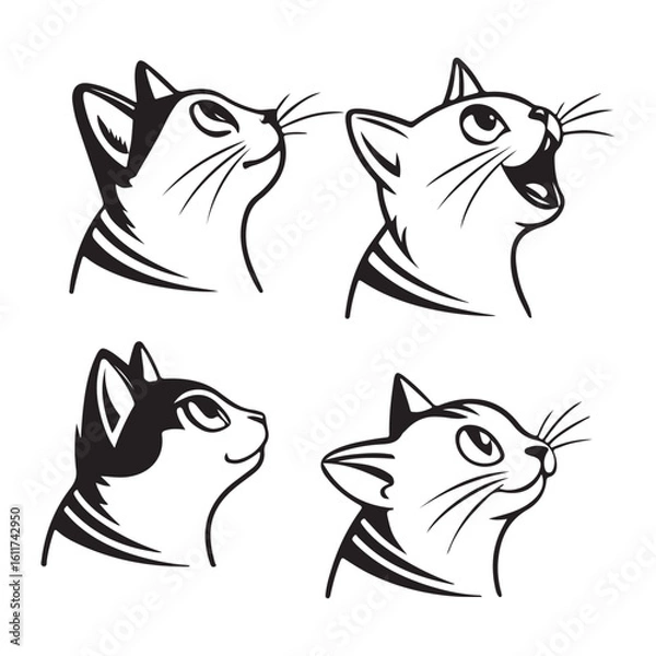 Fototapeta Cat Faces Icon Set