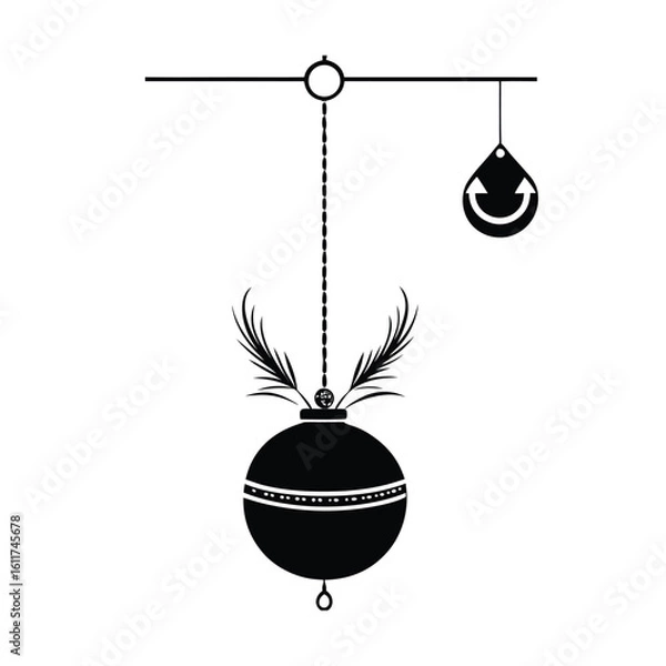 Fototapeta hanging-matki-with-krishna-s-crown-and-feather-att.eps