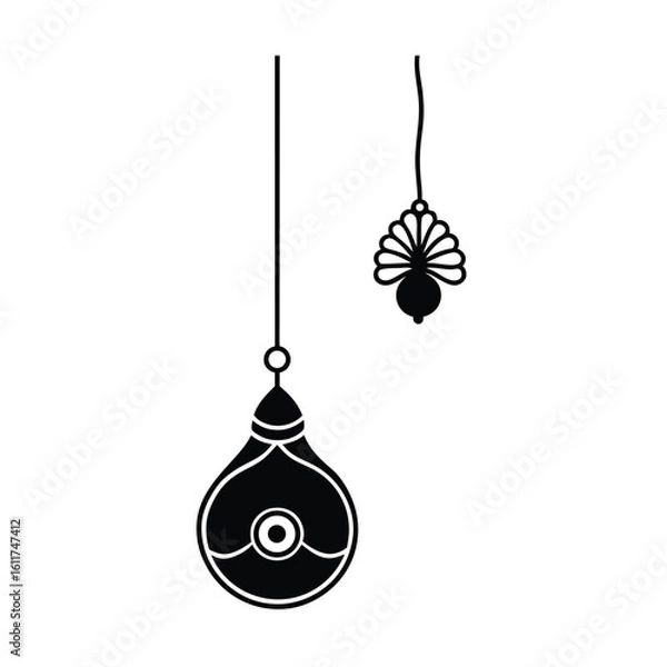 Fototapeta festive-janmashtami-matki-hanging-from-decorative-.eps
