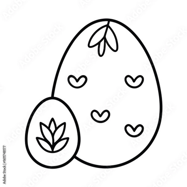Fototapeta easter-egg-and-leafy-vegetable-repeat-pattern--pas.eps