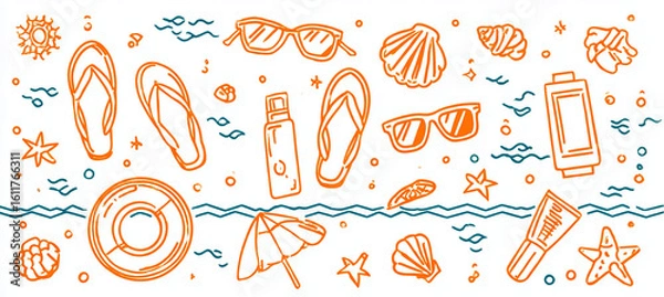 Obraz Summer Beach Element Pattern