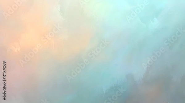 Fototapeta Soft, pastel-hued cloudscape, blending warm and cool tones. Gentle, diffused light creates a dreamy, ethereal atmosphere