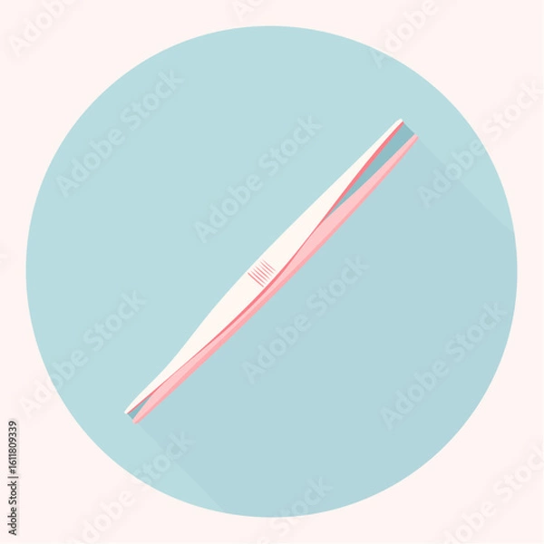 Fototapeta Pink and white slanted tip cosmetic tweezers with a textured grip Flat design style illustration.