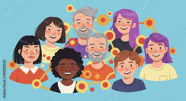 Obraz Diverse Friendship Holding Hands