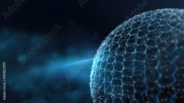 Fototapeta Abstract Representation of a Futuristic Hexagonal Network Sphere