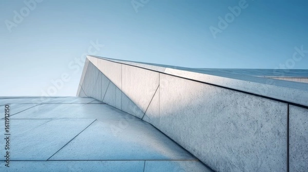 Obraz Modern roof membrane with reflective surface and minimalist architectural design