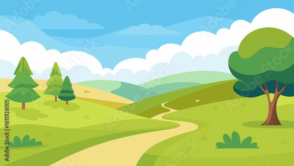 Fototapeta summer landscape with trees