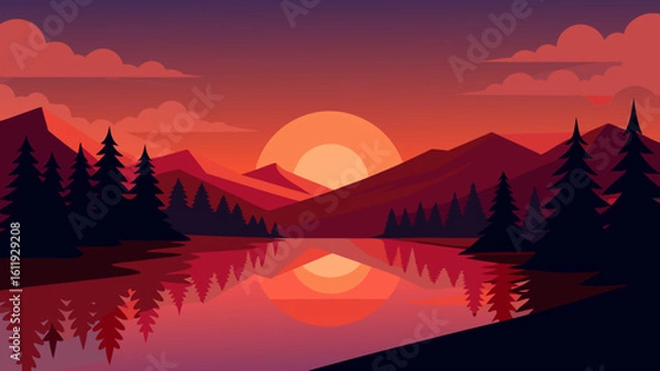 Obraz sunrise in the mountains