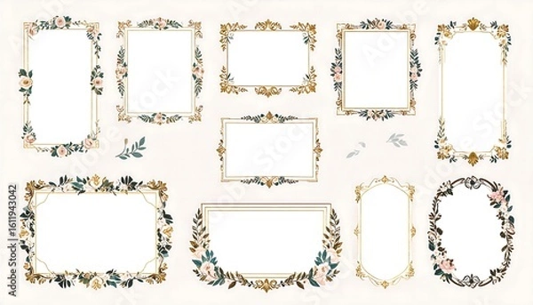 Fototapeta Elegant floral frames