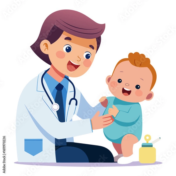 Obraz doctor and baby vector