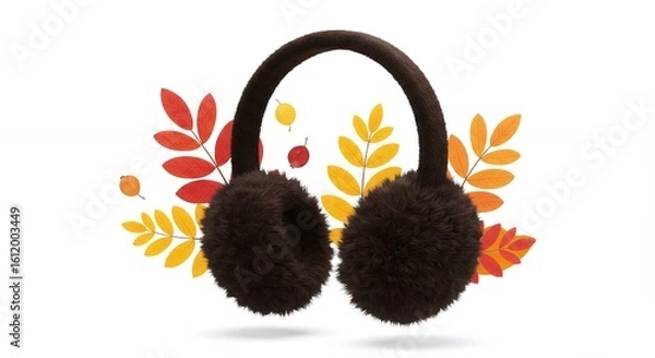 Fototapeta Earmuffs autumn illustration