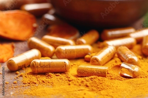 Fototapeta Turmeric capsule