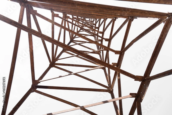 Fototapeta Steel frame of piling machine.