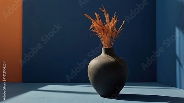 Obraz Vase with colorful flowers on table in spring interior setting