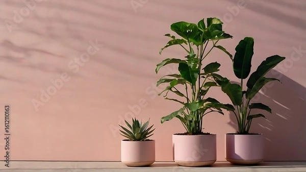 Obraz A small potted rosemary herb with green leaves is isolated against a white background, symbolizing new growth and life