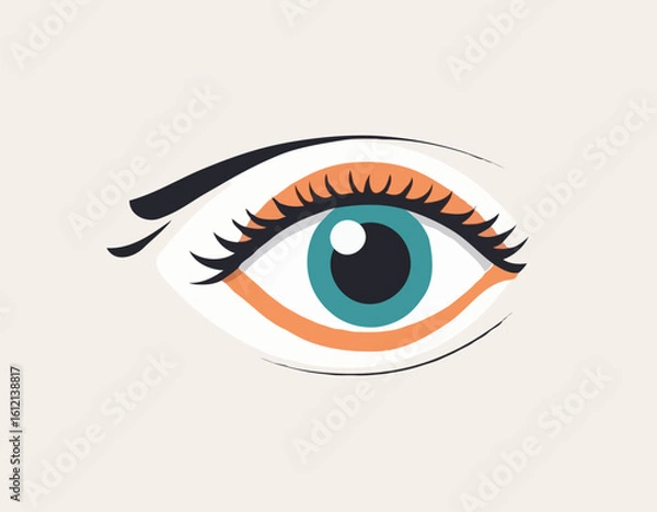 Obraz Minimal Human Eye Vector – Clean Flat Style Illustration