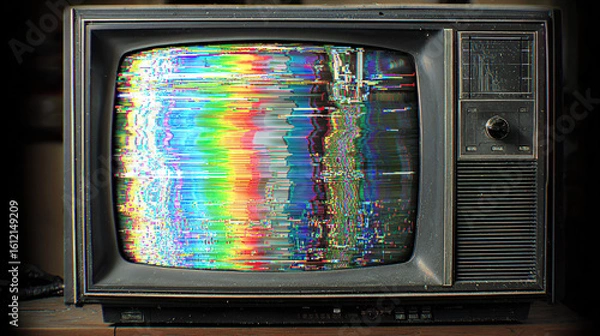 Obraz Analog TV static noise with interference lines