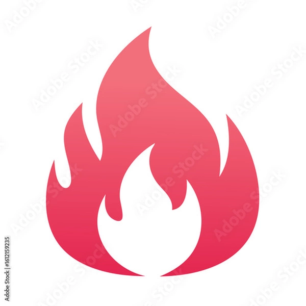 Obraz Isolated Gradient Flames Icon on Black Backdrop Glowing Fire Element Warmth