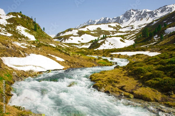 Obraz Bach am Flüelapass