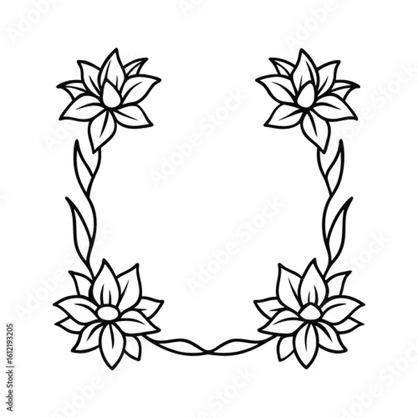 Fototapeta flowers coloring page